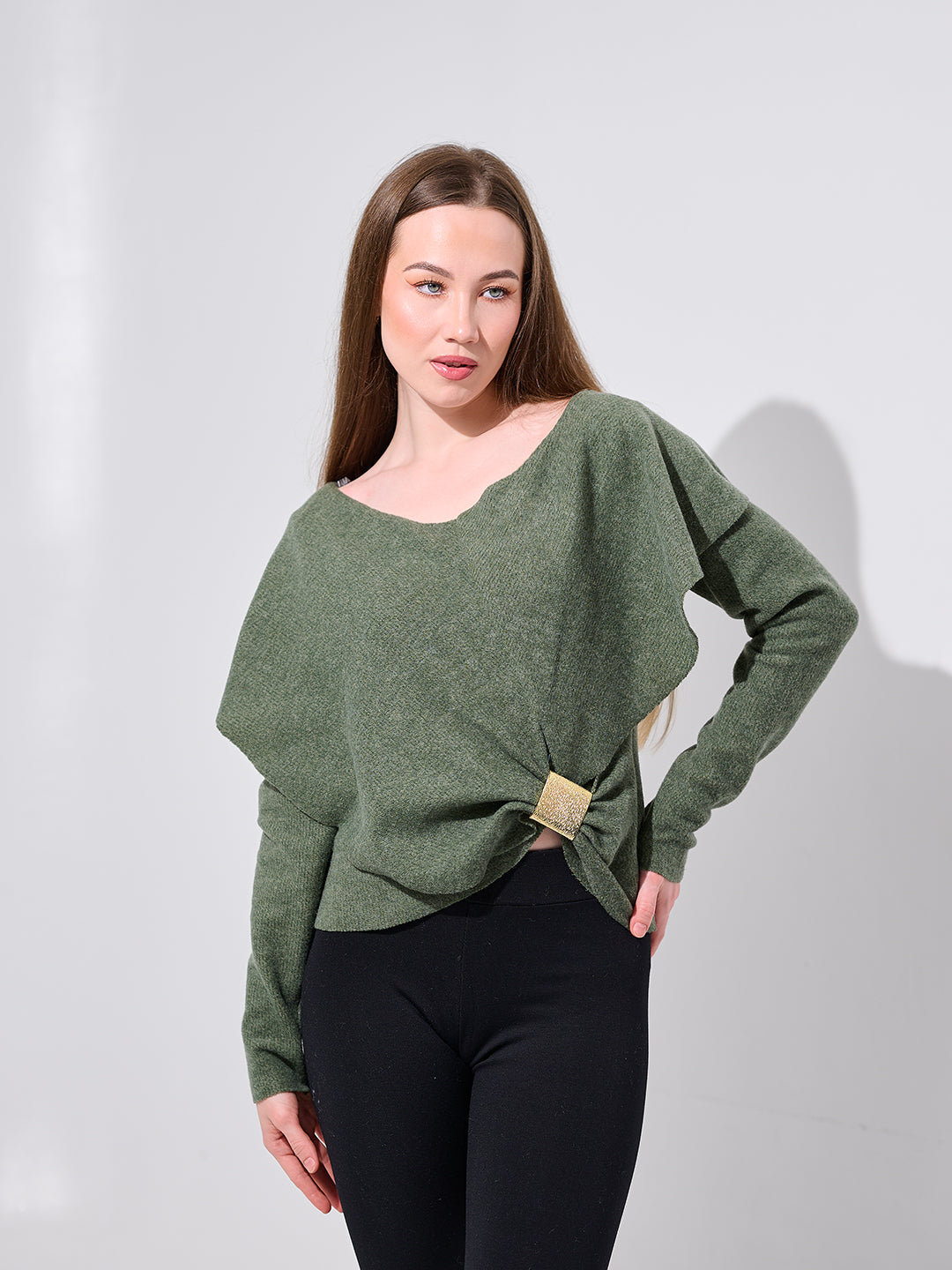 Olive Green Knit Top