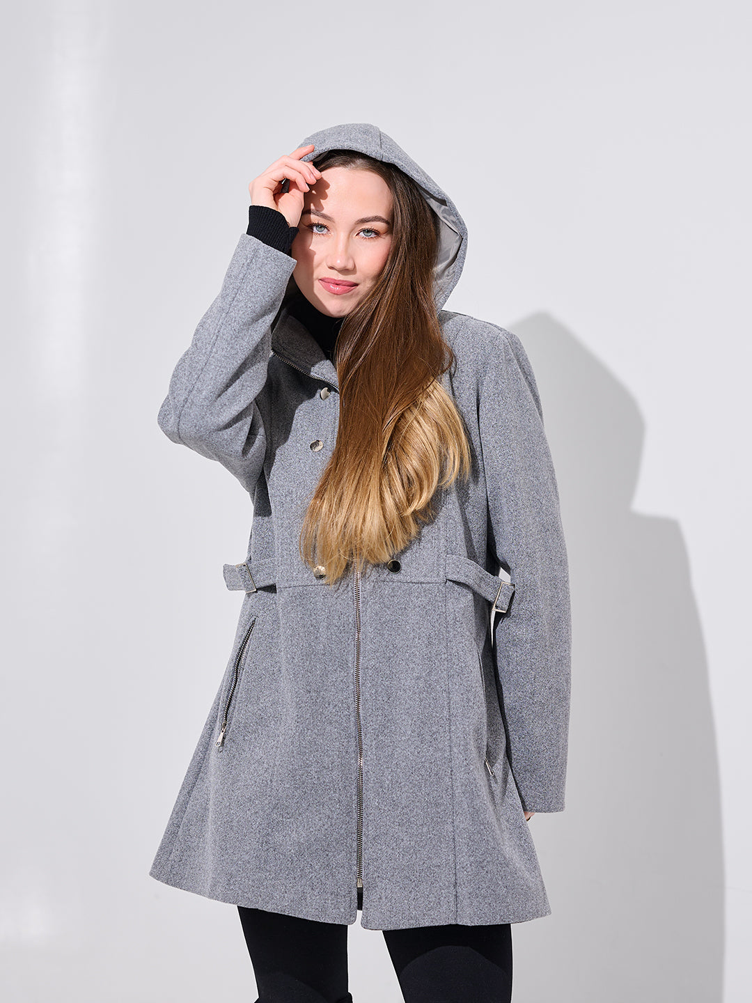 Grey Double-Breasted Coat