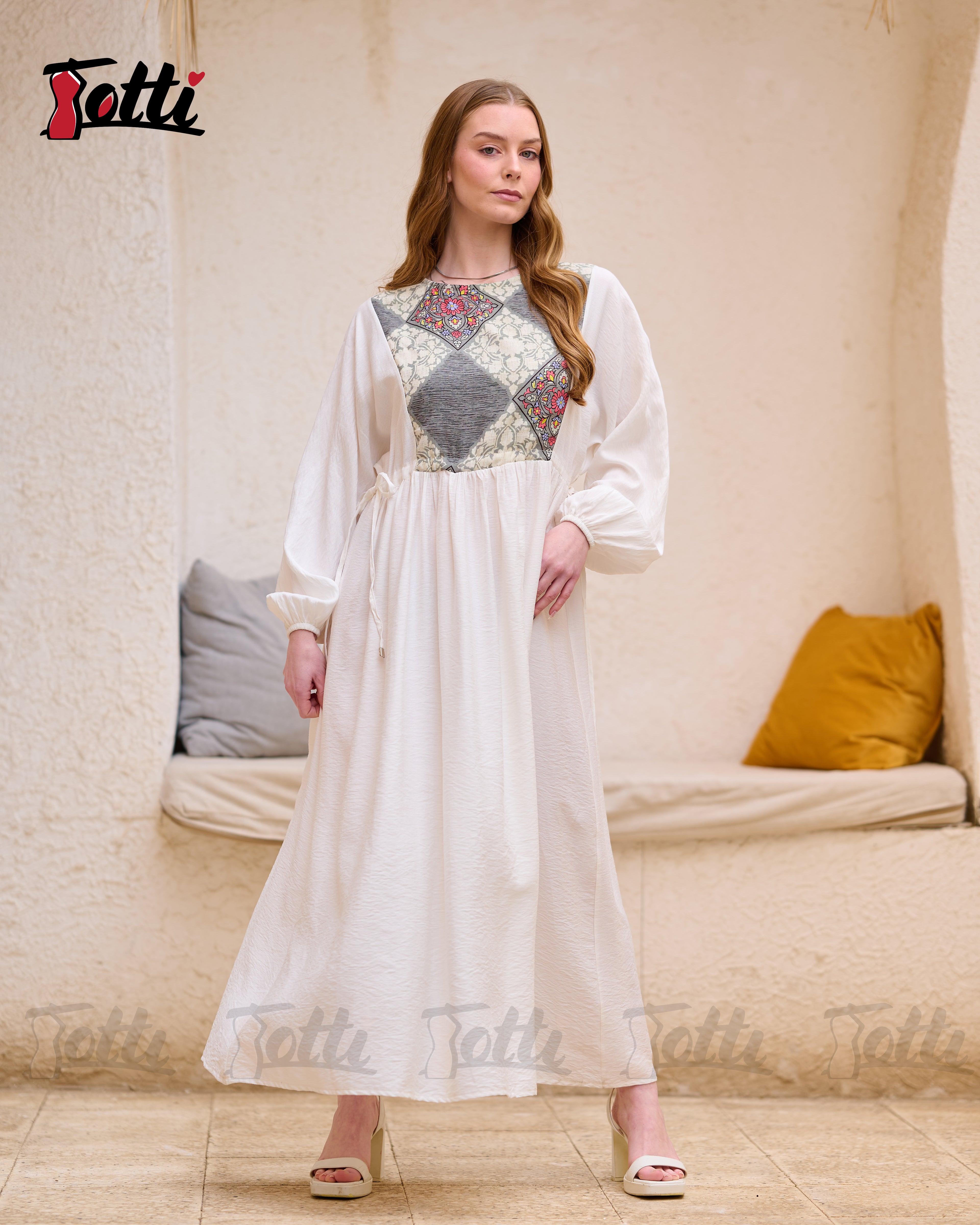 Damask White Dress