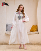 Damask White Dress