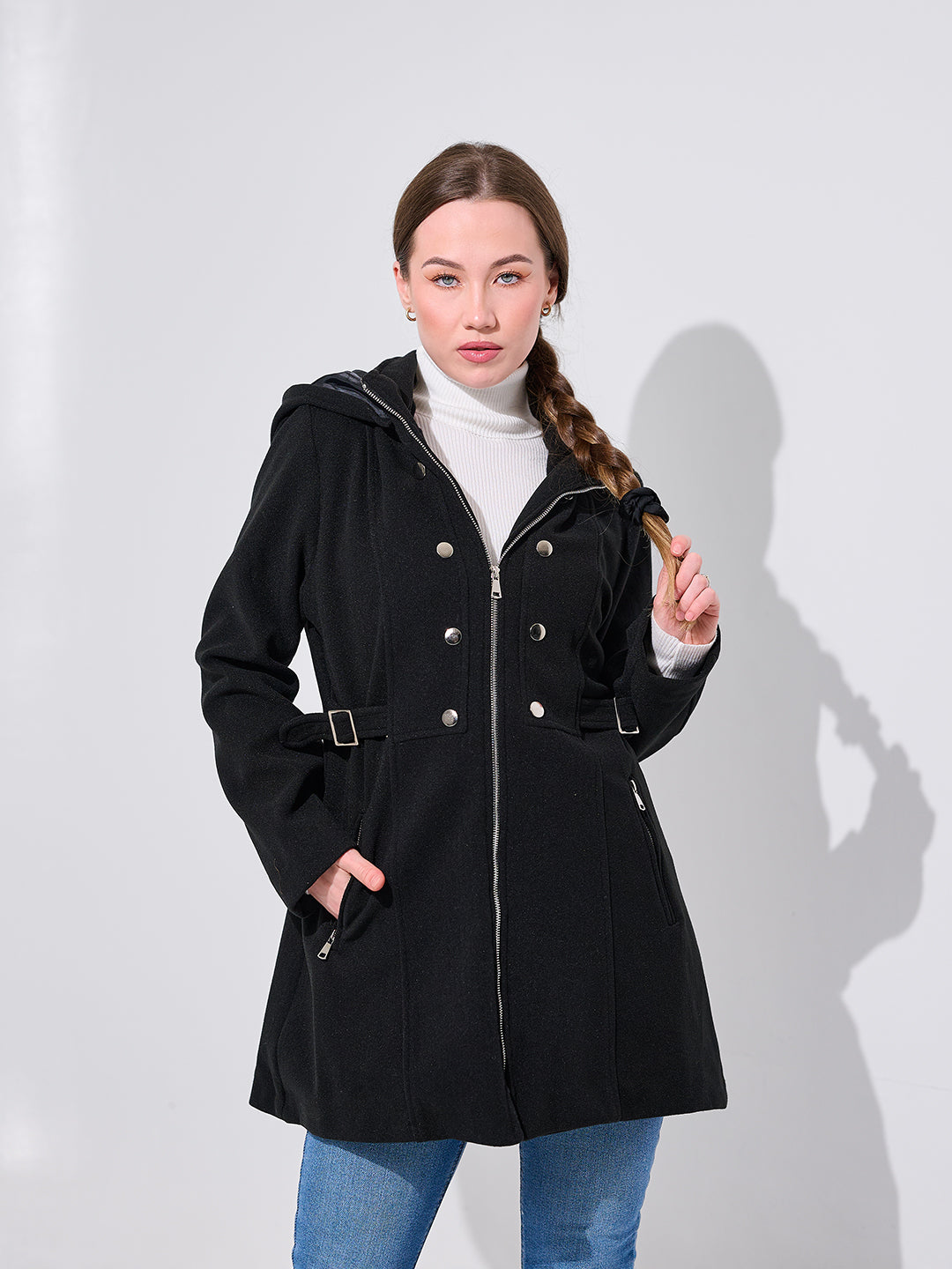 Black Double-Breasted Coat