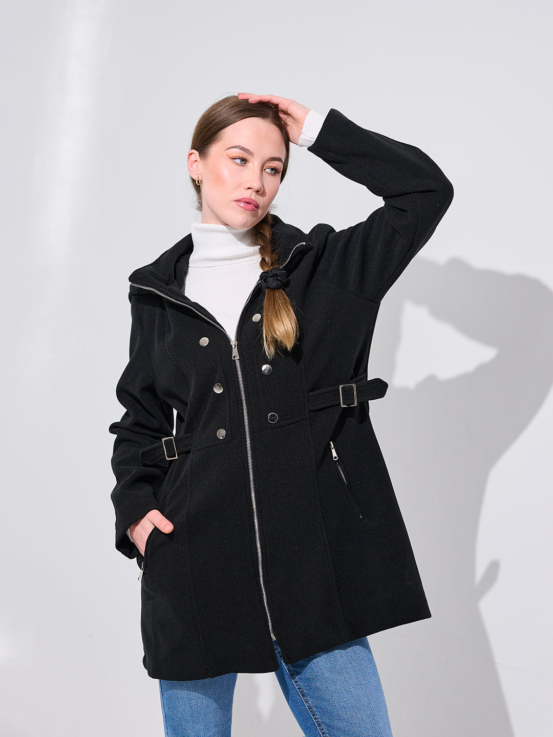 Black Double-Breasted Coat