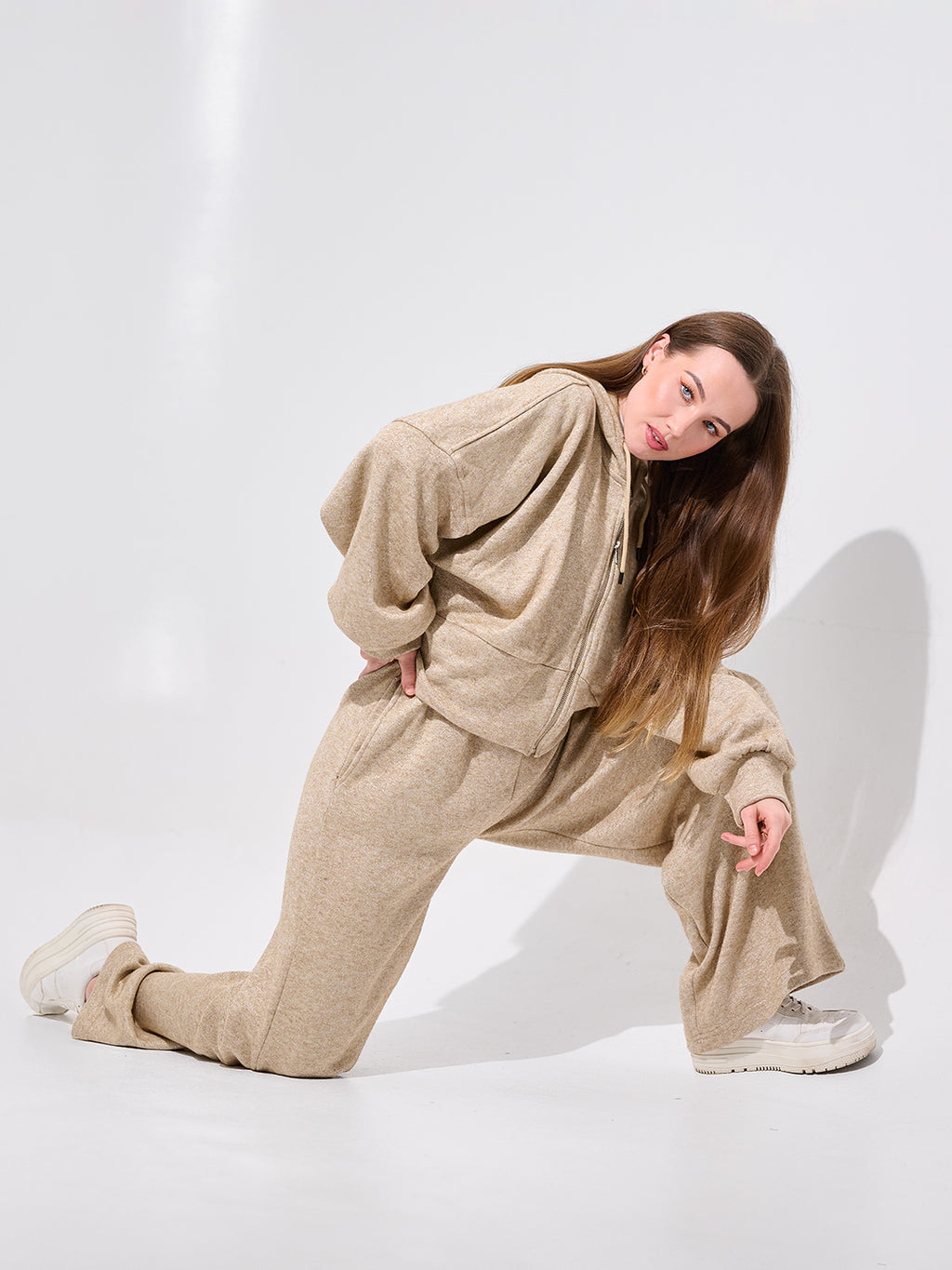 Beige Hooded Tracksuit