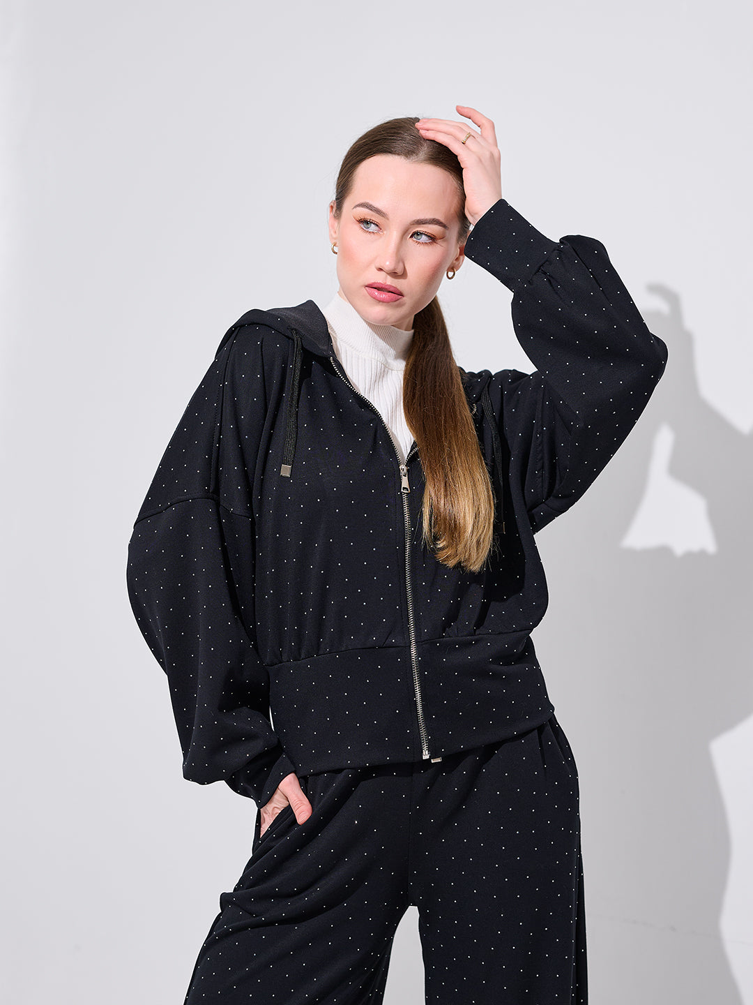 Black Dotted Tracksuit