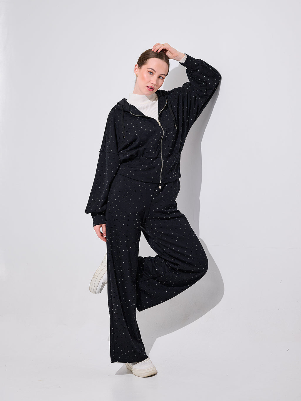 Black Dotted Tracksuit