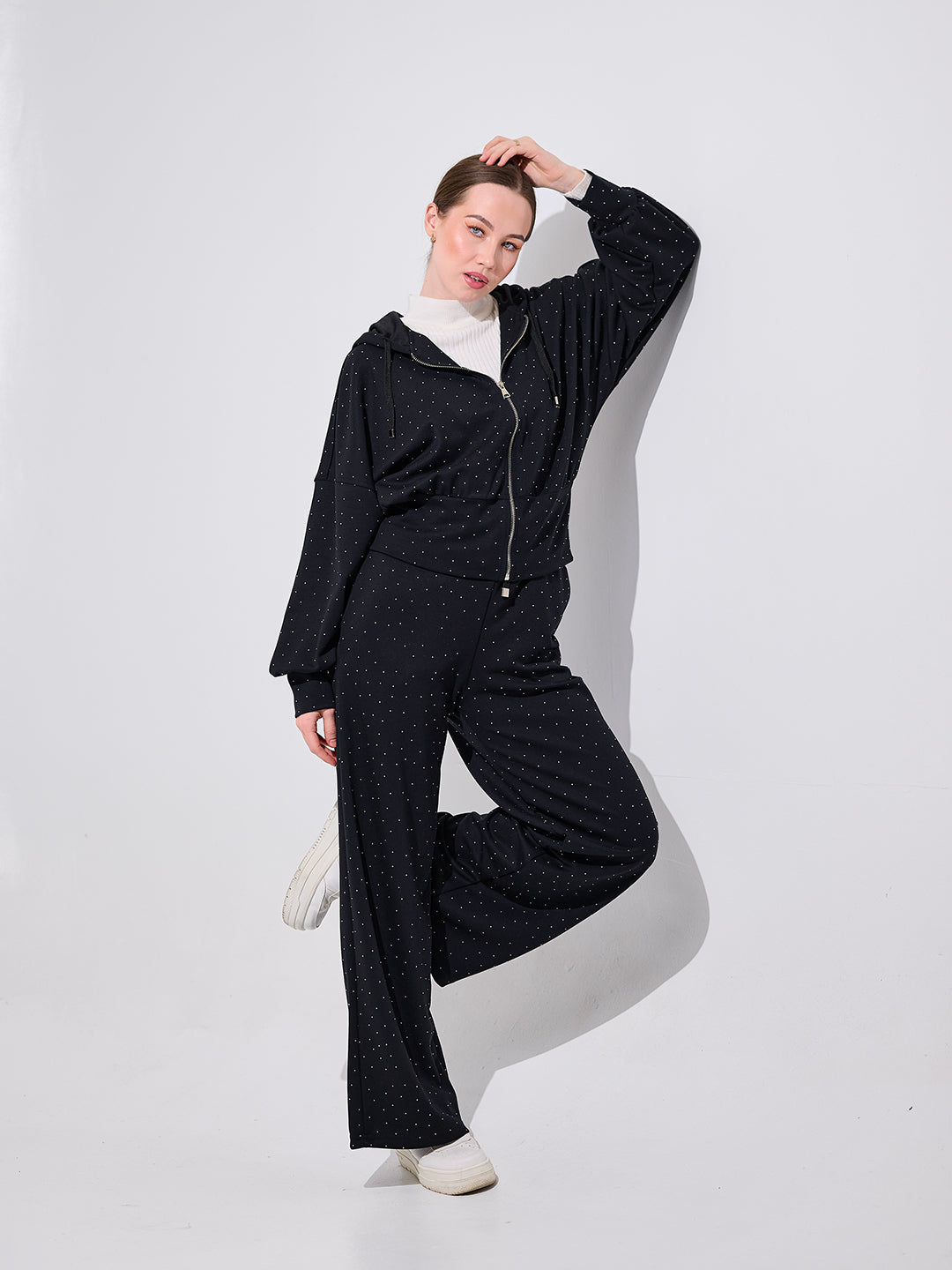 Black Dotted Tracksuit