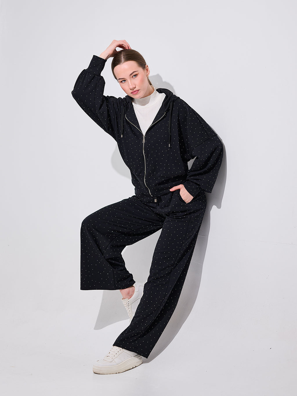 Black Dotted Tracksuit