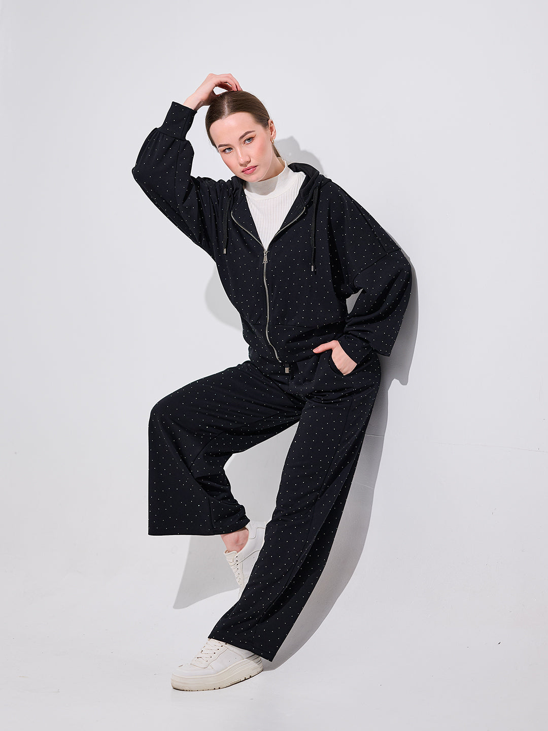 Black Dotted Tracksuit