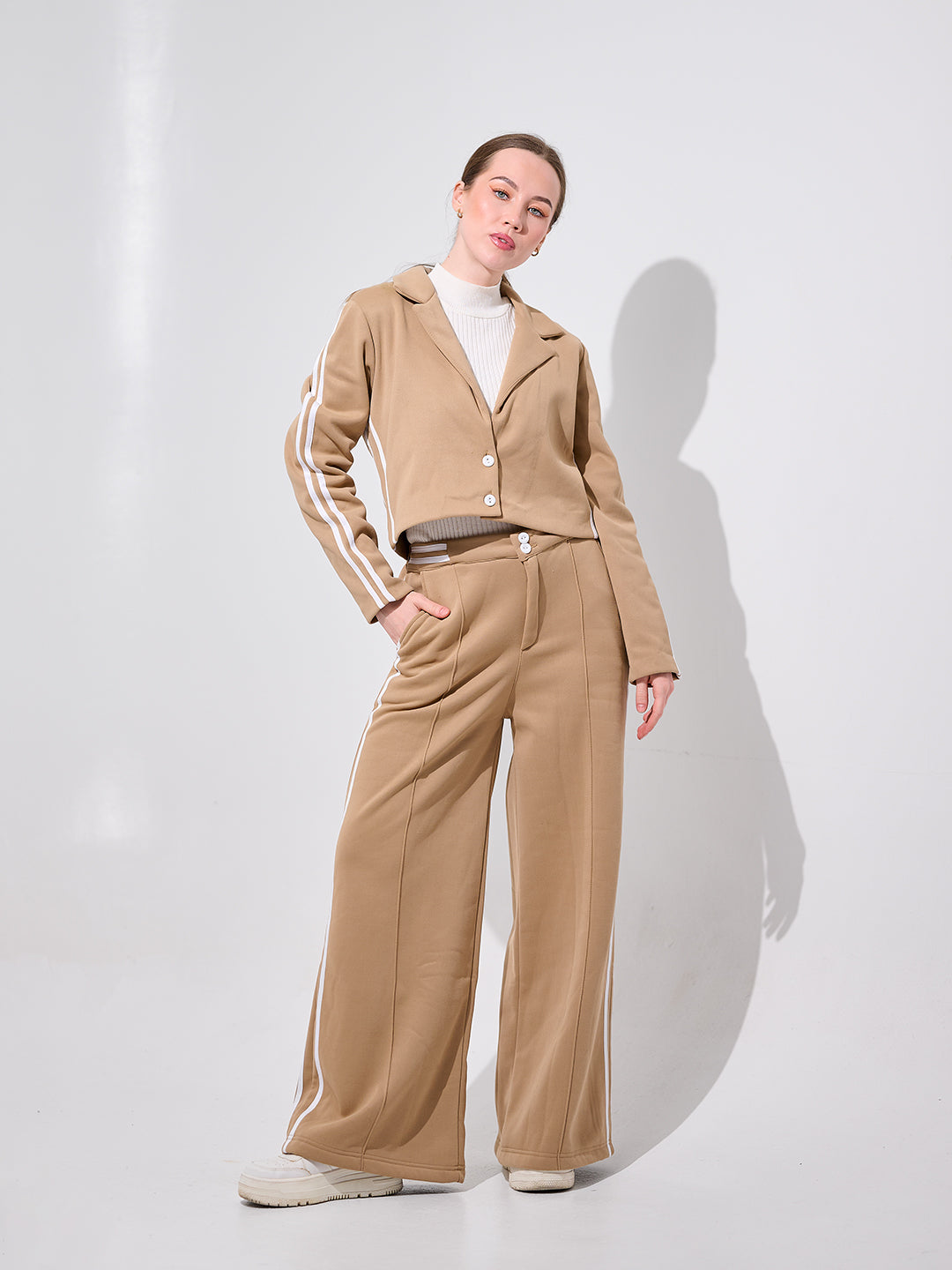 Camel Striped Tracksuit