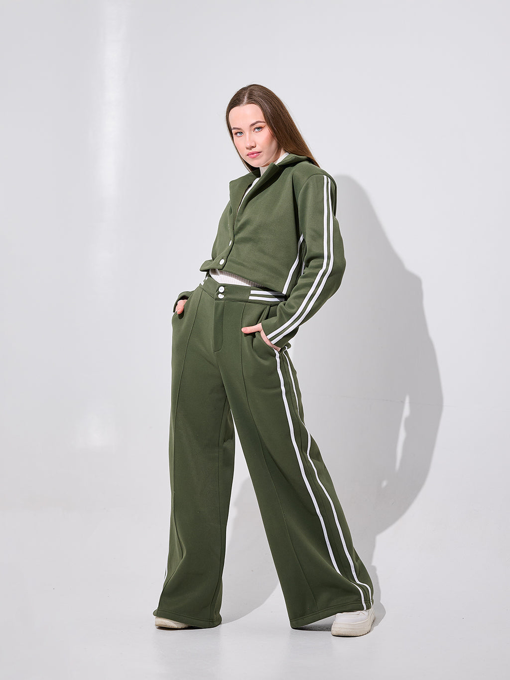 Olive Striped Tracksuit