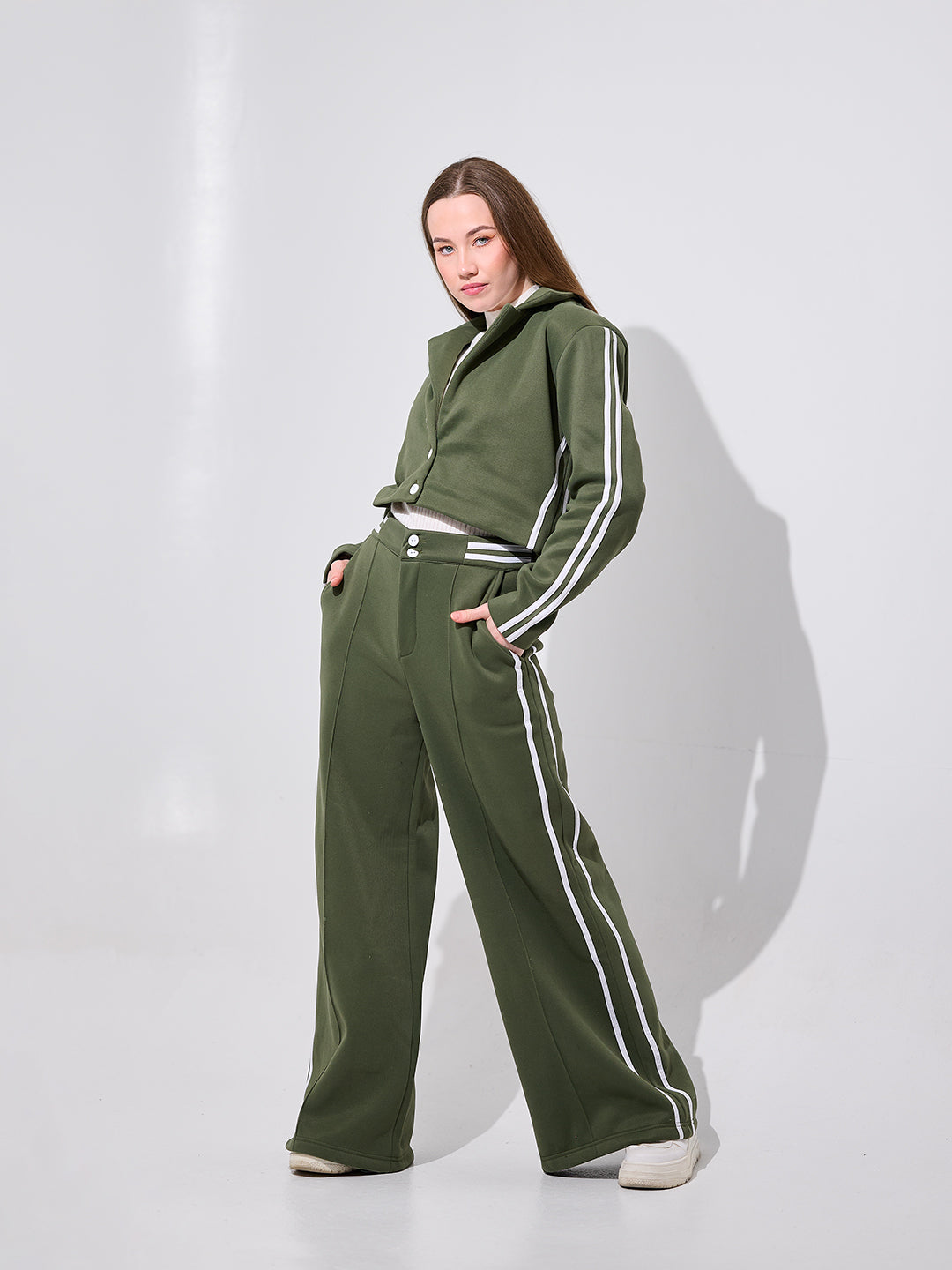 Olive Striped Tracksuit