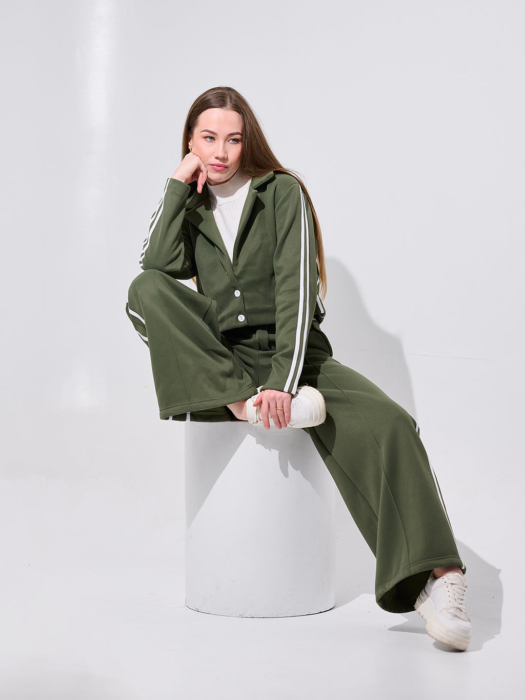 Olive Striped Tracksuit