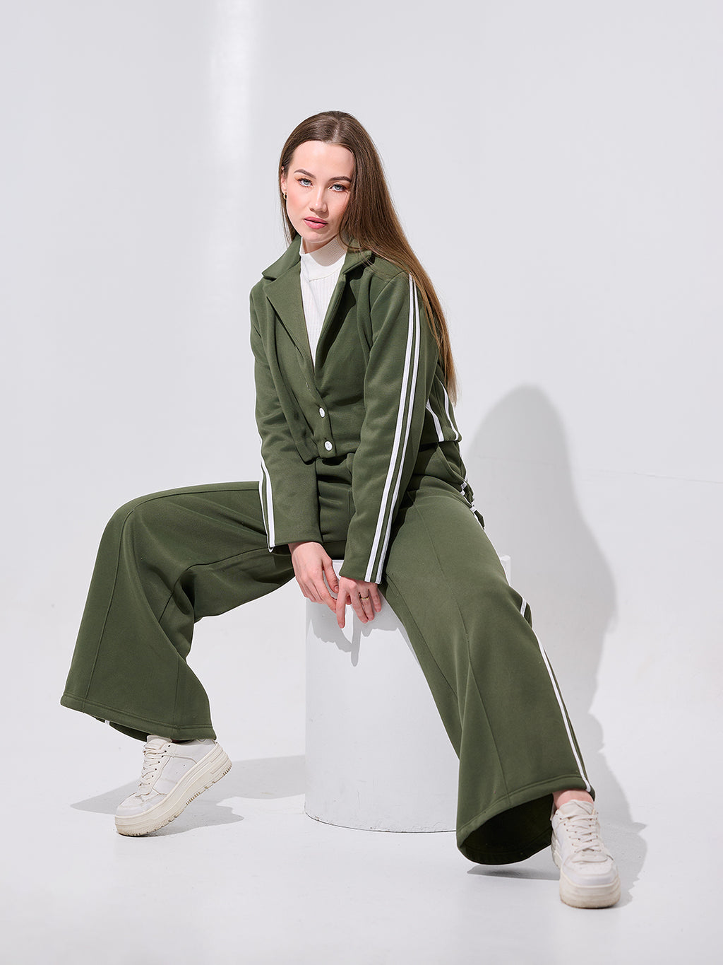Olive Striped Tracksuit