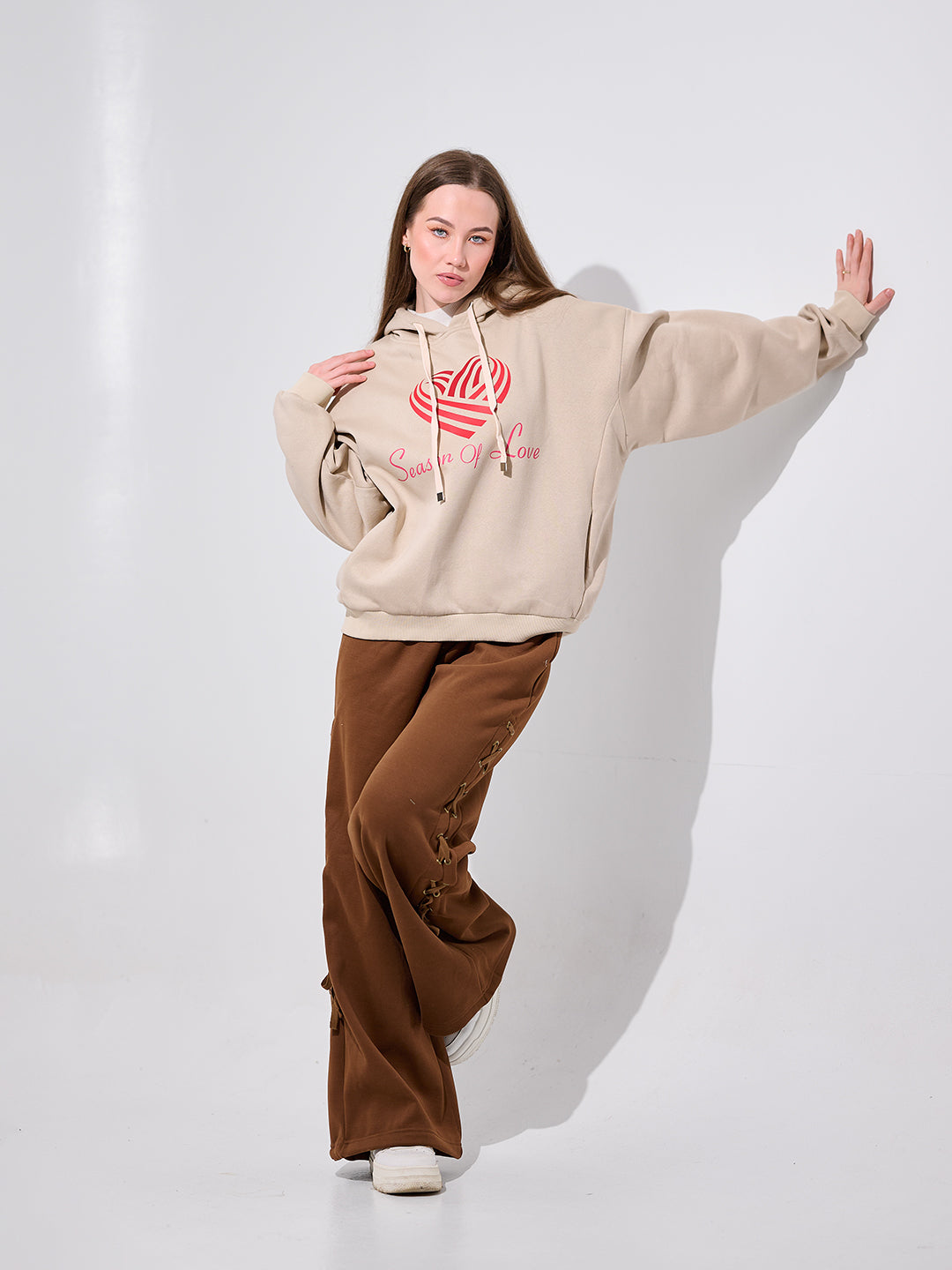 Beige & Brown Loungewear Set