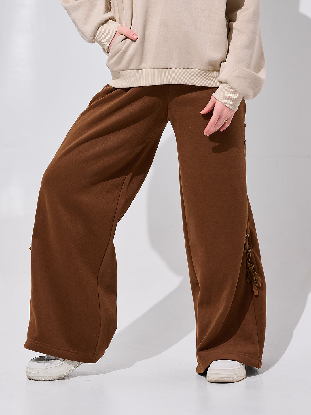 Lace-Up Wide-Leg Pants