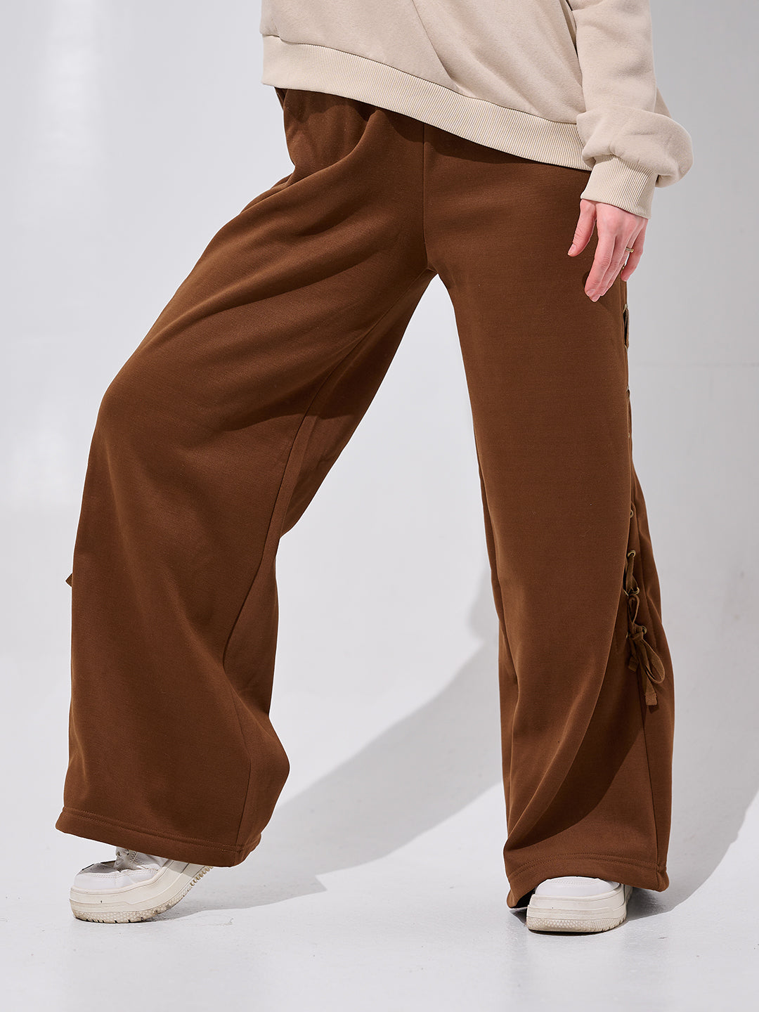 Lace-Up Wide-Leg Pants