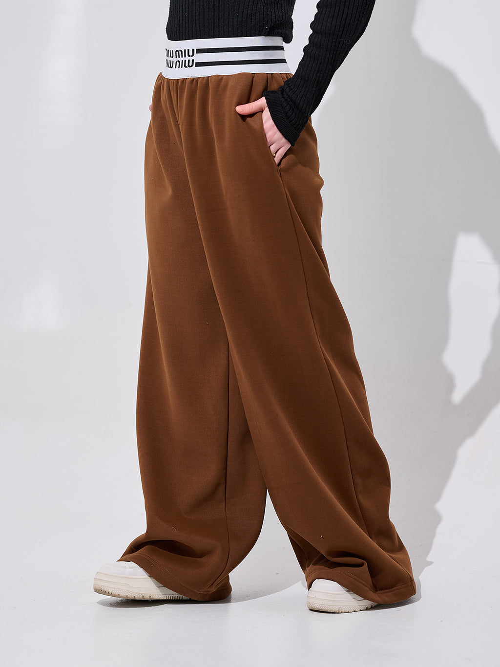 Brown Wide-Leg Pants