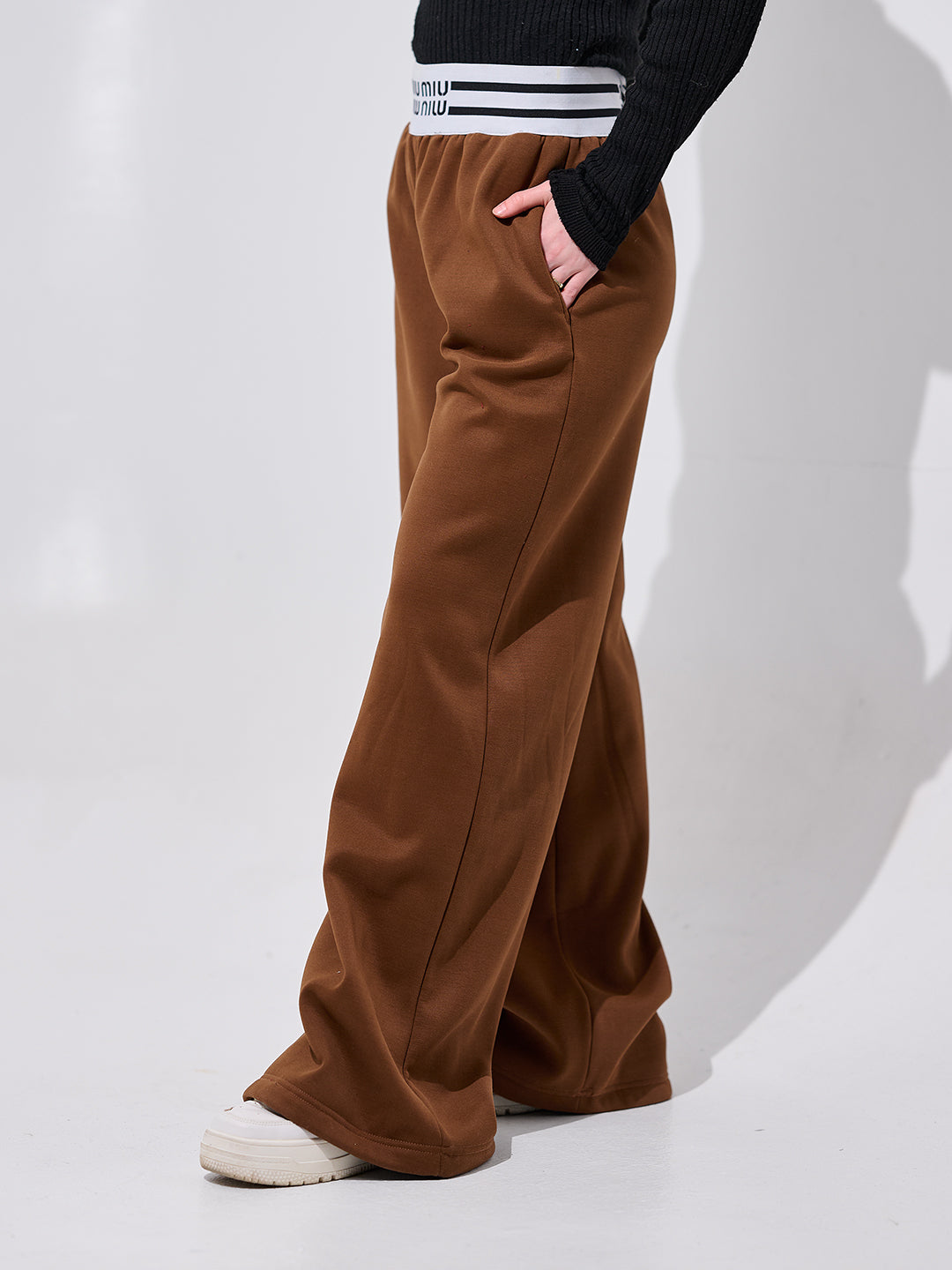 Brown Wide-Leg Pants