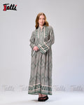 Sage Chevron Tiered Maxi Dress