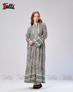 Sage Chevron Tiered Maxi Dress