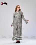 Sage Chevron Tiered Maxi Dress