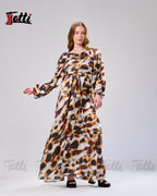 Ochre Satin Maxi Dress