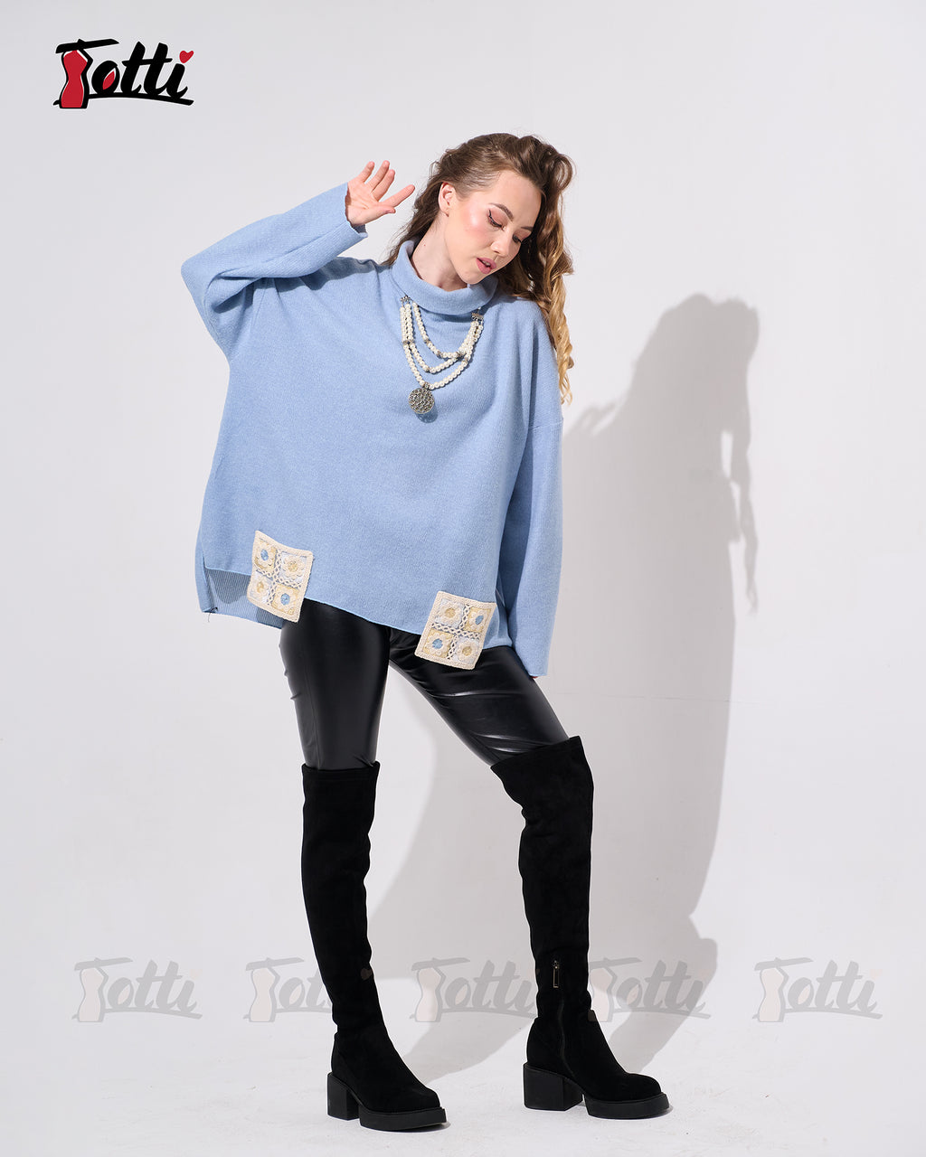 Sky Blue Artisan Pocket Pullover