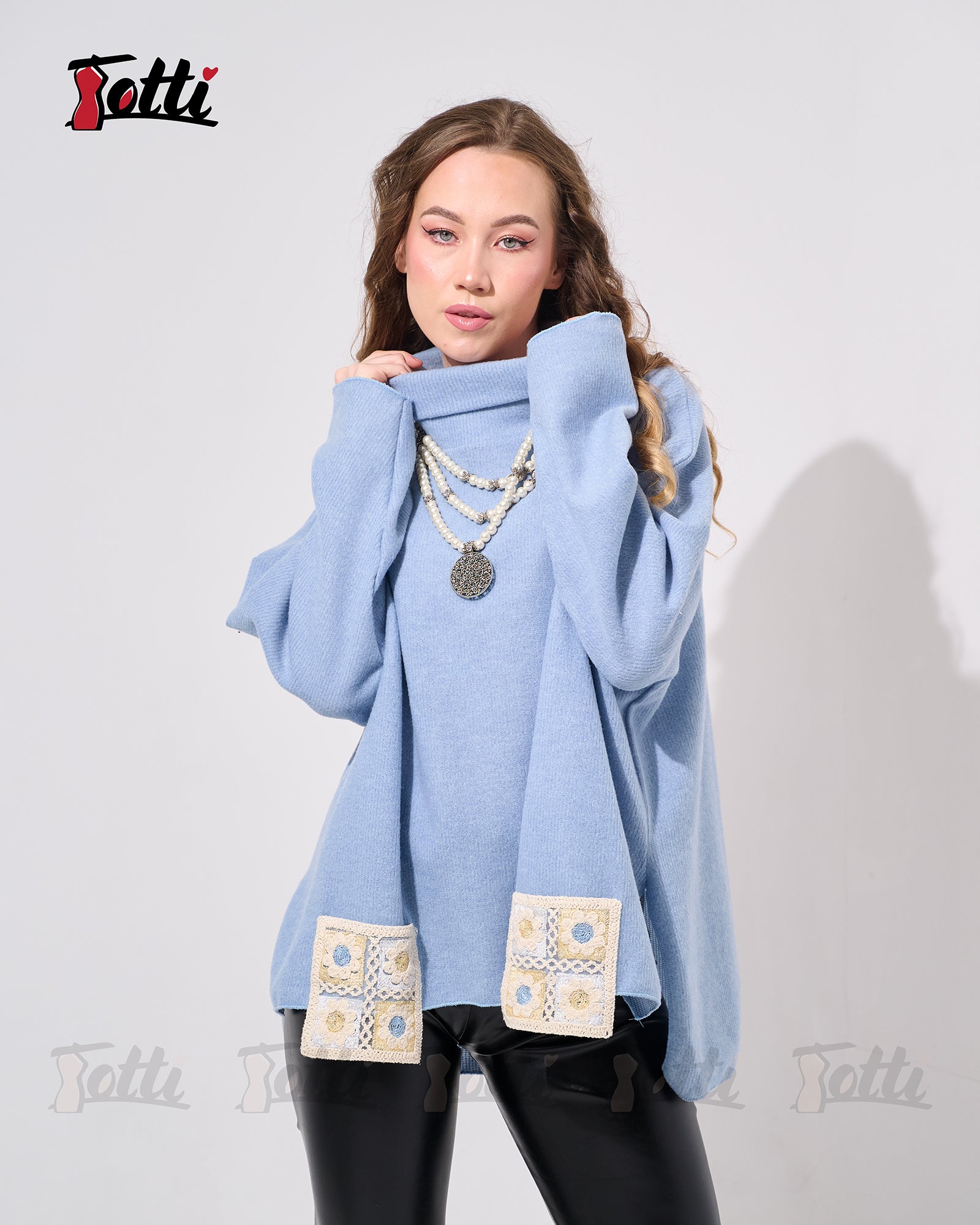 Sky Blue Artisan Pocket Pullover