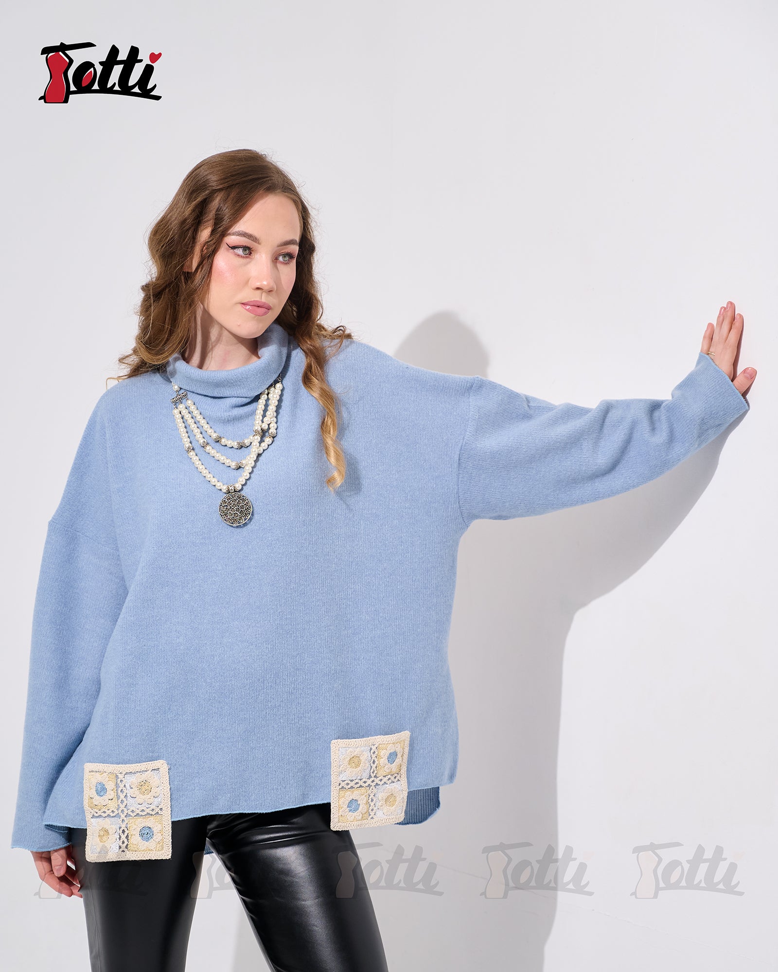 Sky Blue Artisan Pocket Pullover