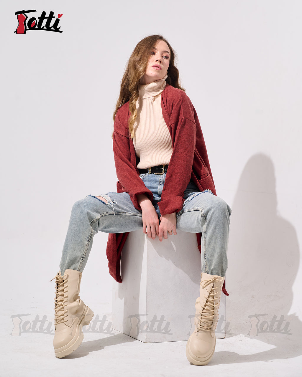 Rust Longline Cardigan