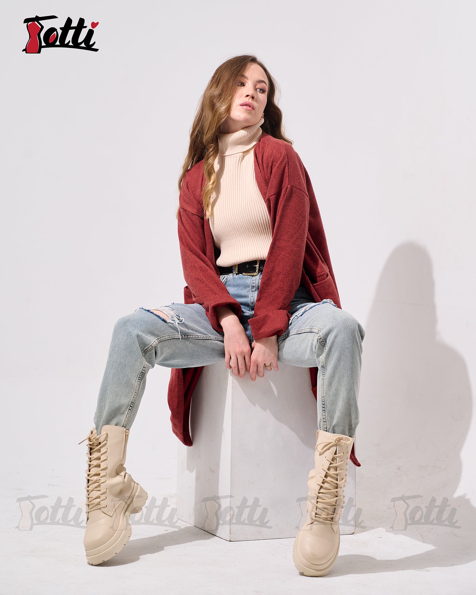 Rust Longline Cardigan