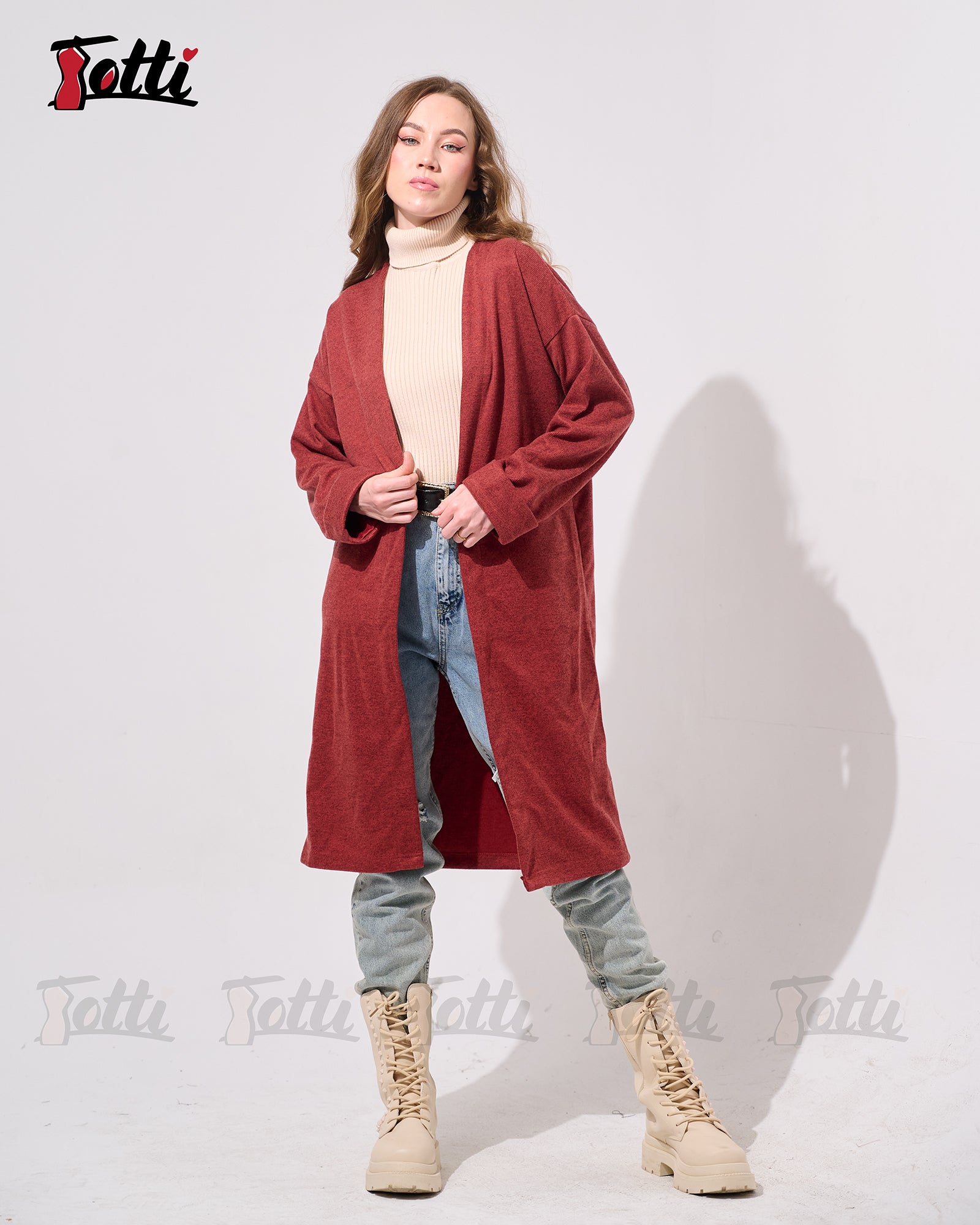 Rust Longline Cardigan