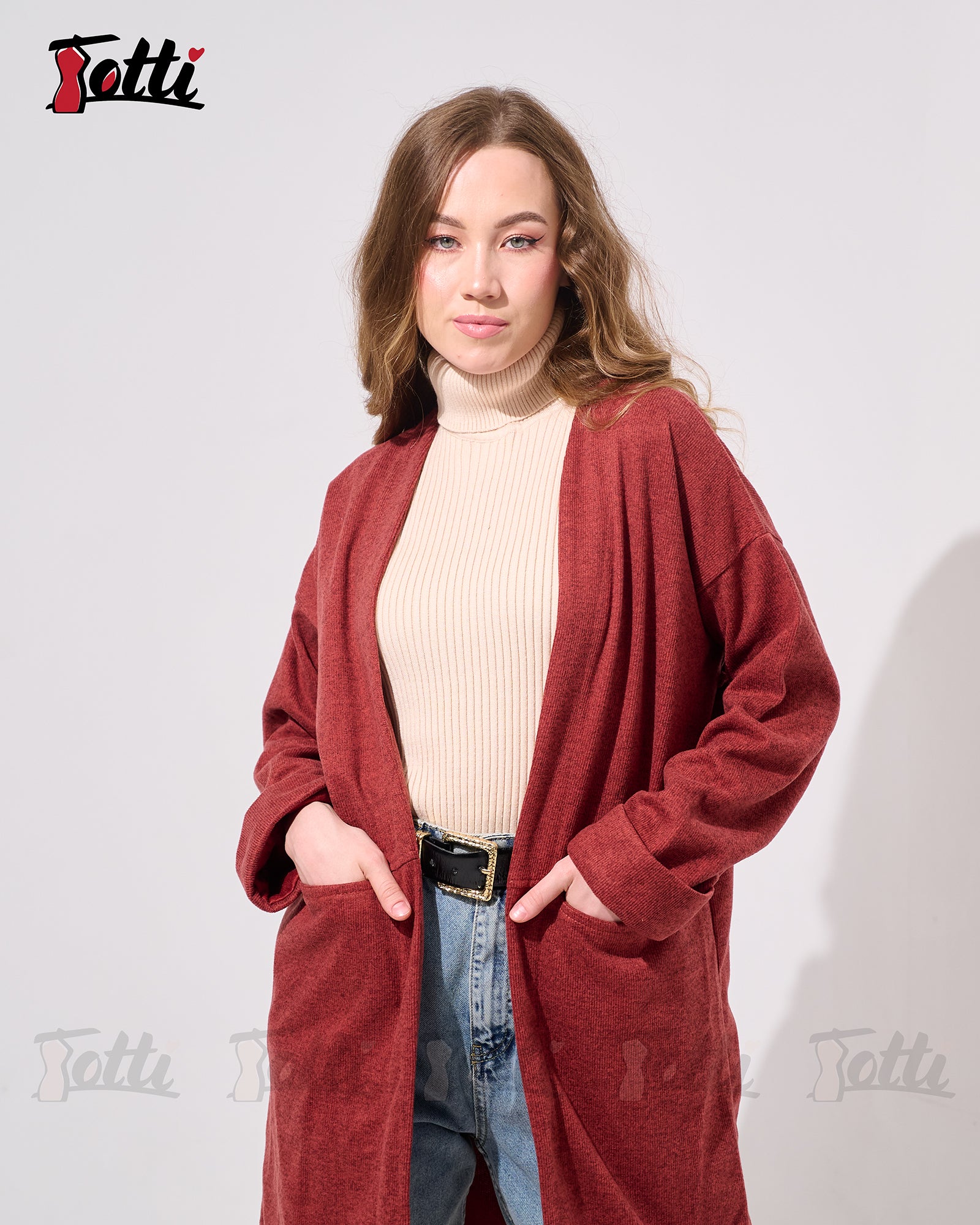 Rust Longline Cardigan