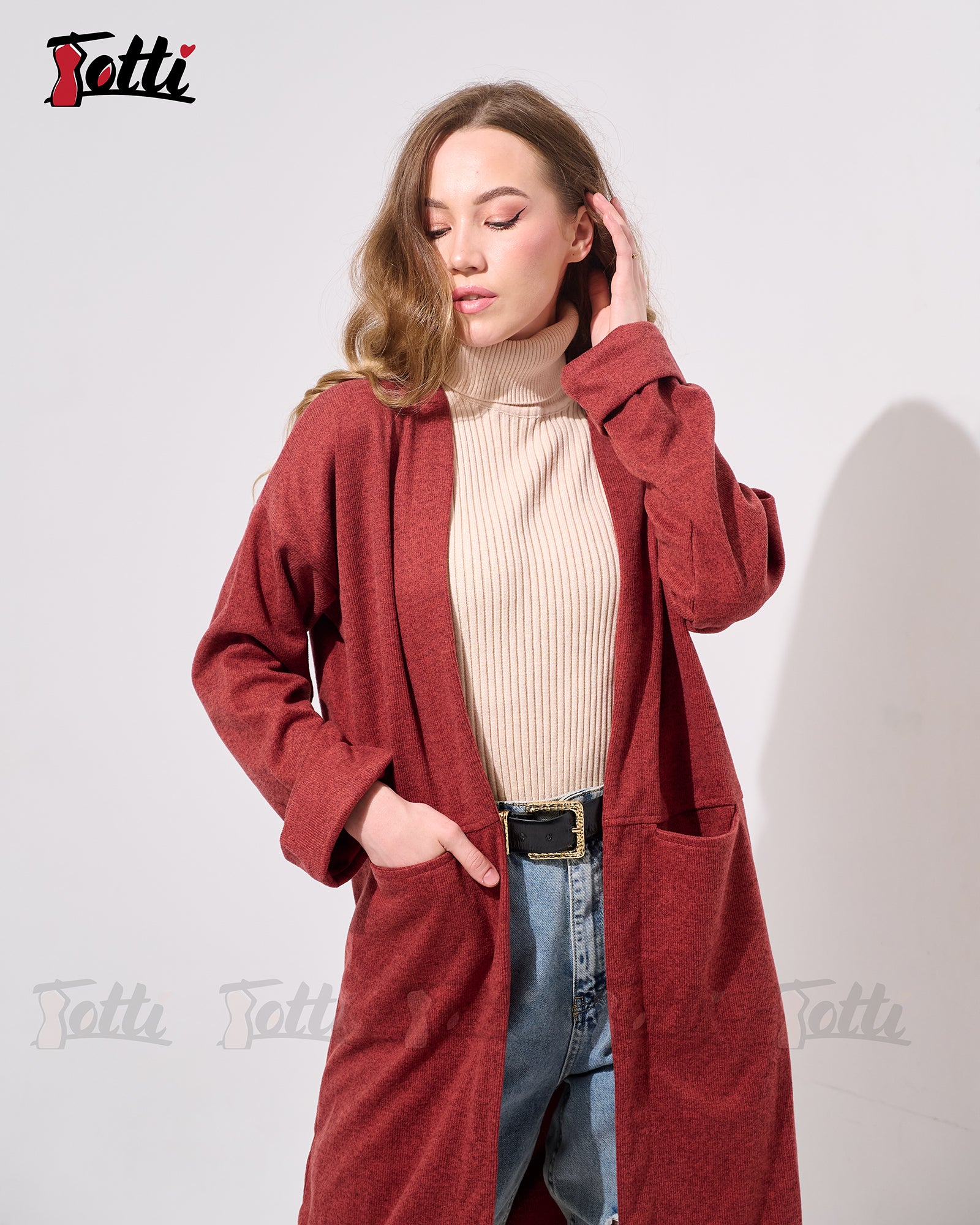 Rust Longline Cardigan