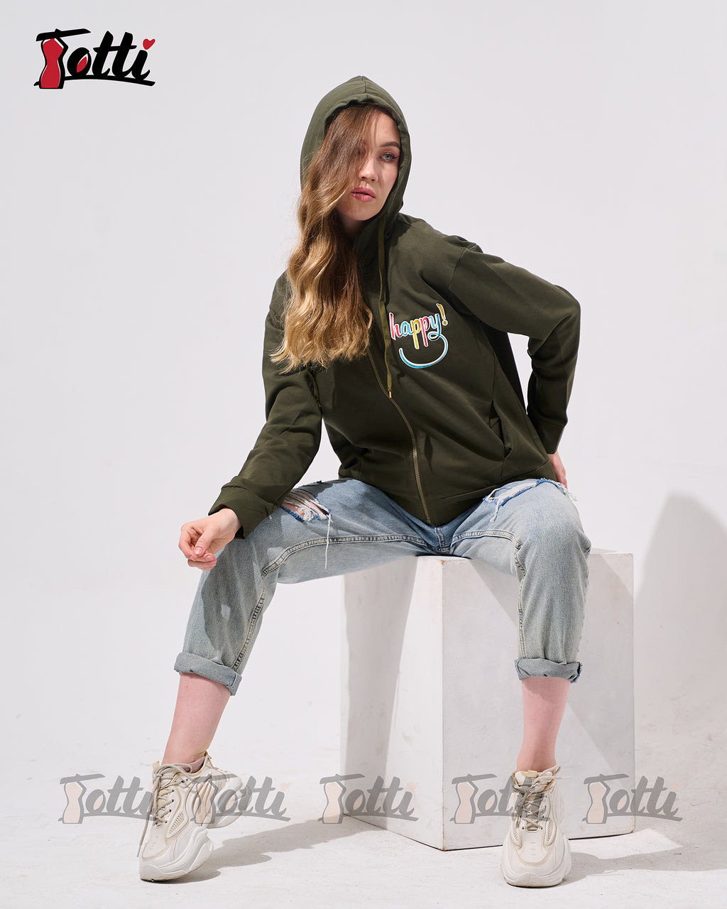 Olive Zip Hoodie