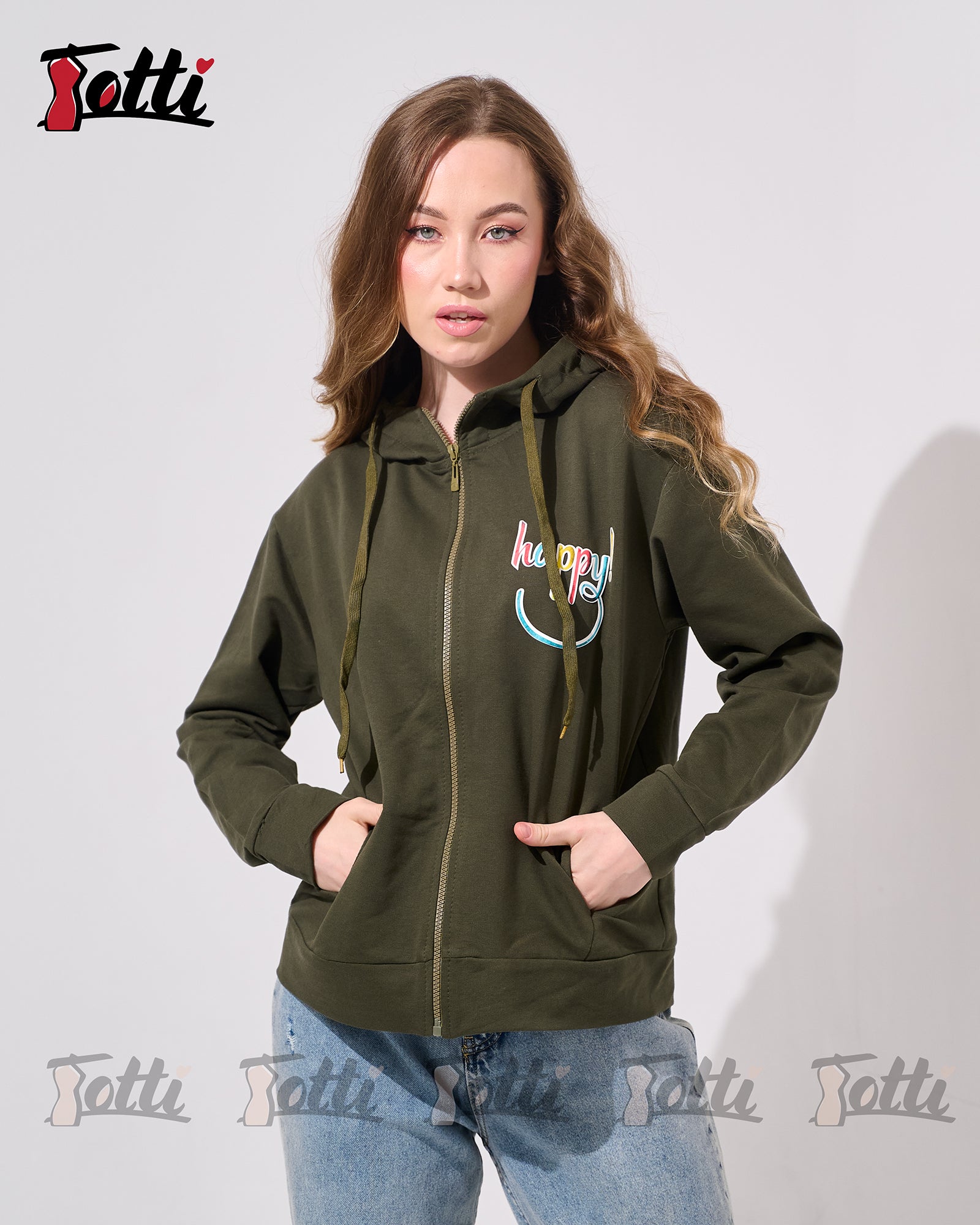 Olive Zip Hoodie