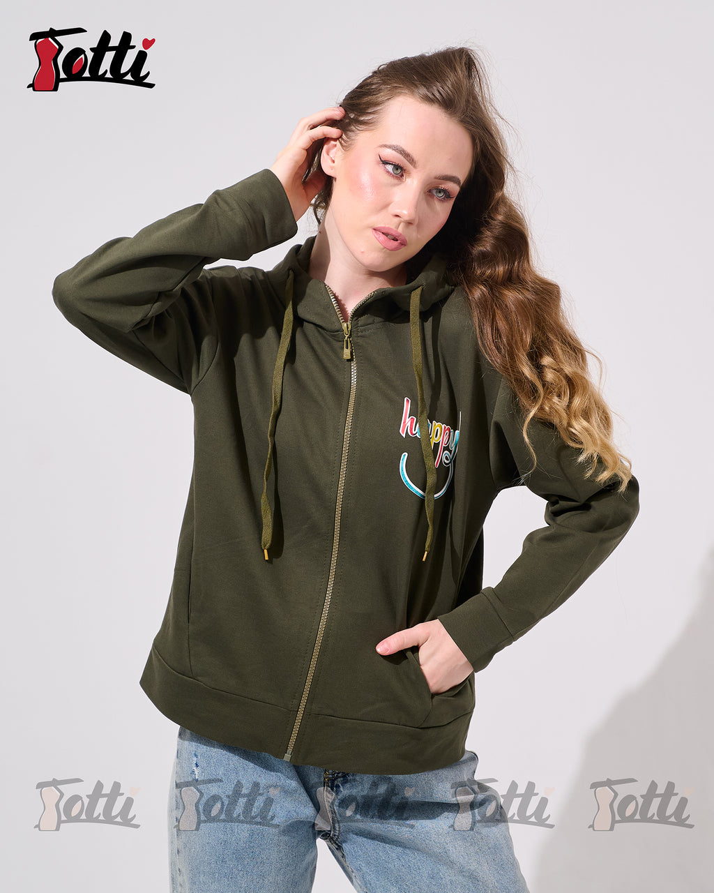 Olive Zip Hoodie